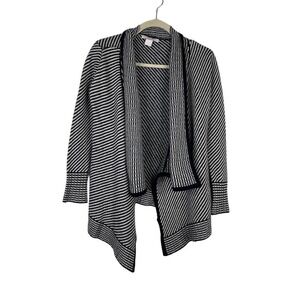 The‎ Cashmere Project Womens Striped Cardigan Sweater Capsule Minimalist Gray XS